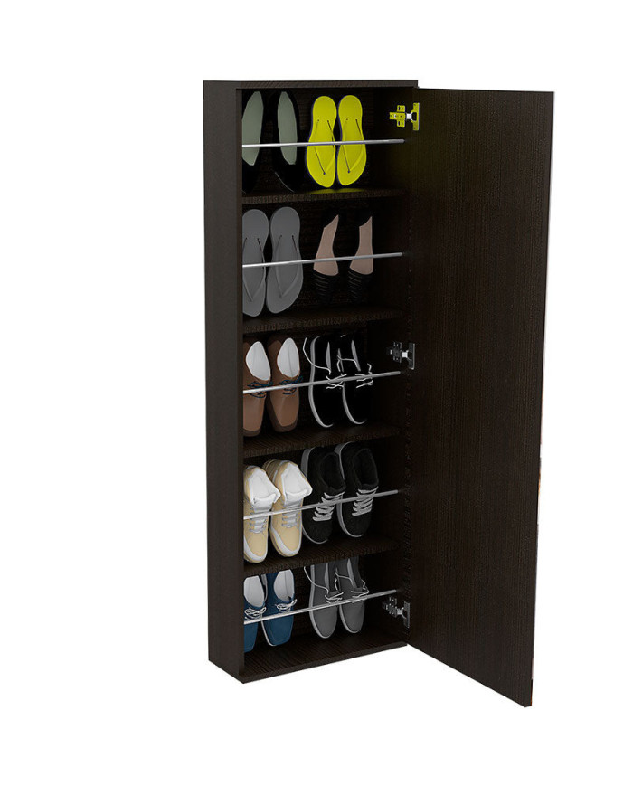 Zapatero Frisia, Wengue, con Amplio Espacio de Almacenamiento Incluye Espejo