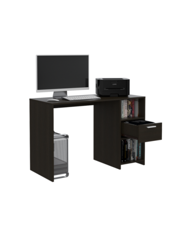 Escritorio Malasia, Wengue, con Un Cajón Archivador y Dos Entrepaños