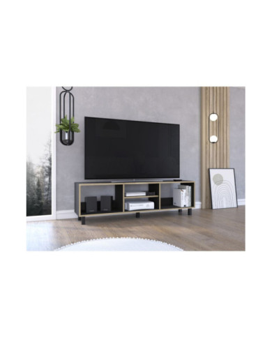 Mesa Para Tv Tunez Wengue y Café Claro Para Televisor Hasta 70 Pulgadas