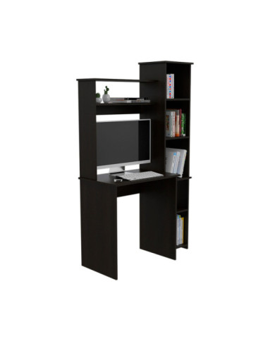 Escritorio Claus, Wengue, con Seis Entrepaños y Gran Espacio de Almacenamiento  ZF