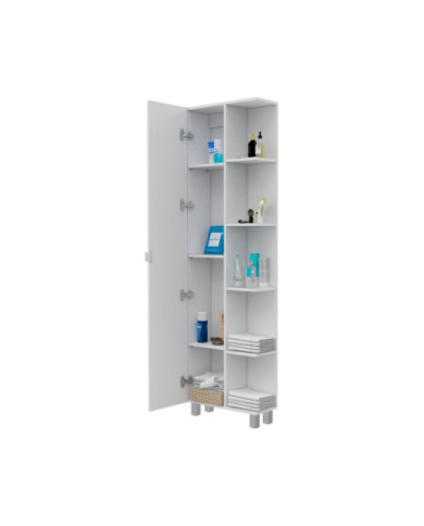 Mueble Esquinero Arán, Blanco Nevado, con Variedad de Entrepaños  ZF