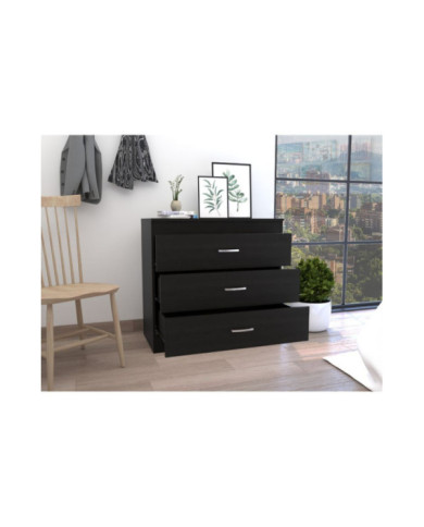 Organizador Conor, Wengue, con Tres Cajones Organizadores y Manijas Metálicas    ZF