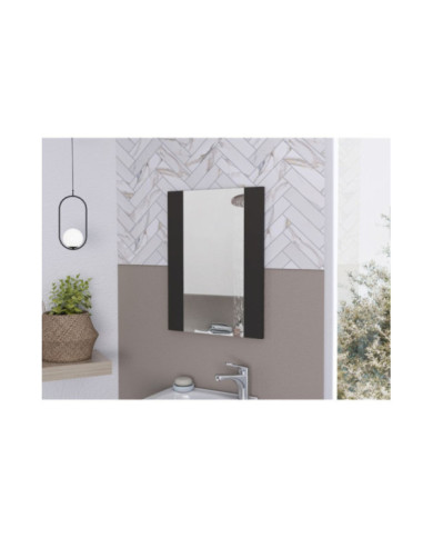 Espejo Flotante Oporto, Wengue, Ideal Para Espacios Reducidos ZF