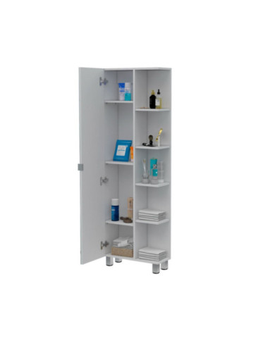 Mueble Esquinero Zendaya, Blanco Nevado, con Variedad de Entrepaños    ZF