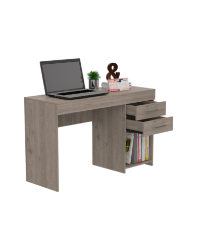Escritorio Hazel, Humo, con Un Entrepaño y Dos Cajones  ZF