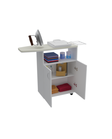 Mesa Para Planchar Zendaya, Blanco, con Amplia Superficie y Forro Acolchado Ajustable