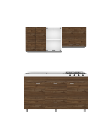 Cocina Integral Laurel, Castaño y Blanco, no incluye mesón