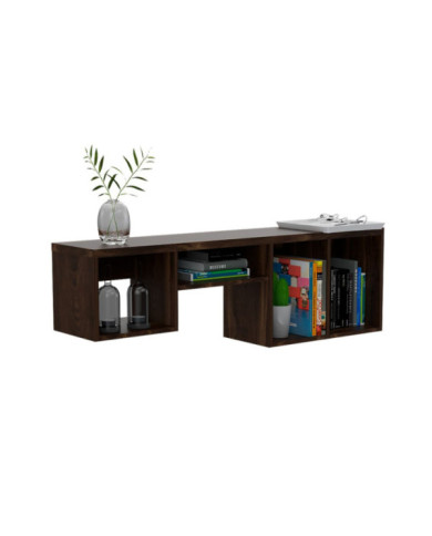 Repisa Frello, Caoba, de Cuatro Espacios Para Ubicar Objetos