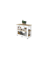 Repisa Frello, Miel y Plata Oscuro, con Múltiples Entrepaños Para Ubicar Objetos