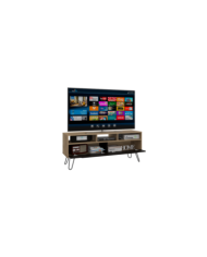 Repisa Frello, Miel y Plata Oscuro, con Múltiples Entrepaños Para Ubicar Objetos