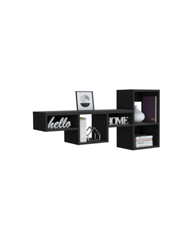 Repisa Frello, Wengue, con Múltiples Entrepaños Para Ubicar Objetos