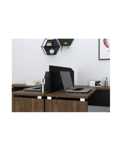 Panel Divisor Estación de Trabajo Monarca, Wengue, Ideal Para Espacios Reducidos